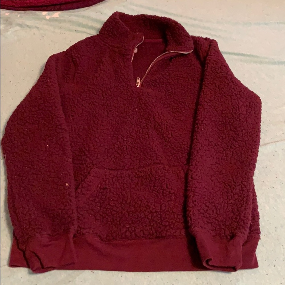 purple quarter zip pullover